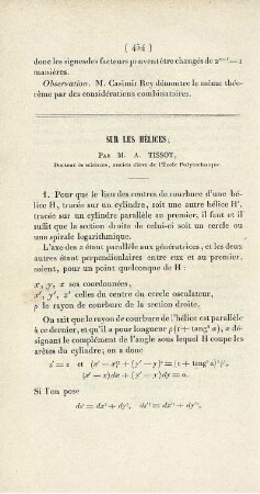 Sur les hélices.