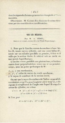 Sur les hélices.