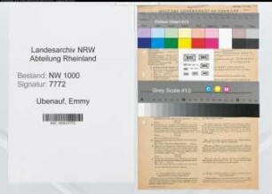 Entnazifizierung Emmy Ubenauf, geb. 28.07.1915 (Kontoristin)