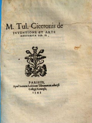 De inventione & arte rhetorica : lib. II