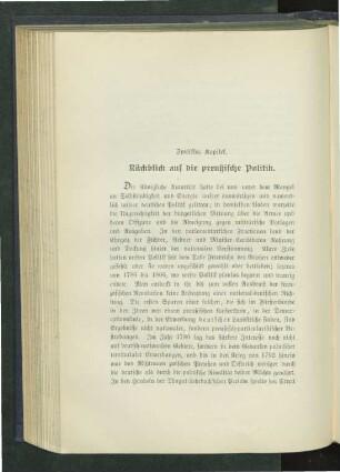 Zwölftes Kapitel. Rückblick auf die preußische Politik