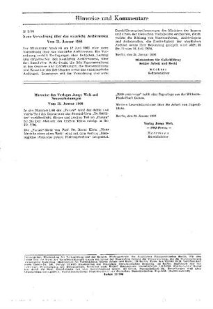 Hinweise des Verlages Junge Welt auf Neuerscheinungen : vom 31. Januar 1966