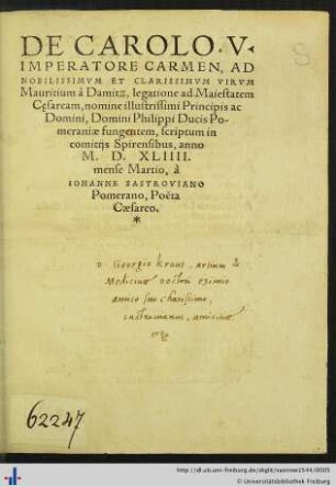 DE CAROLO V. IMPERATORE CARMEN