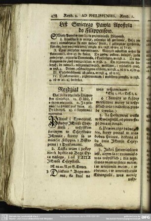 List Swietego Pawła Apostoła do Filippensow