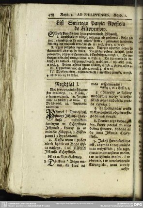 List Swietego Pawła Apostoła do Filippensow