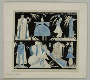 Nathan der Weise - Figurinen blau/weiß