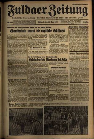 Ausgabe vom Mittwoch, den 15. Juni 1938.