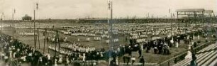 XII. Deutsches Turnfest in Leipzig: 12. - 16. Juli 1913; Turnen der Leipziger Schuljugend; Originalaufnahme vom Turnplatz