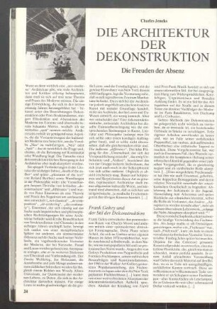 Die Architektur der Dekonstruktion. Die Freude der Absens