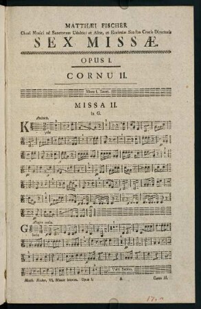 1-8, Sex Missae. Opus I. Cornu II.