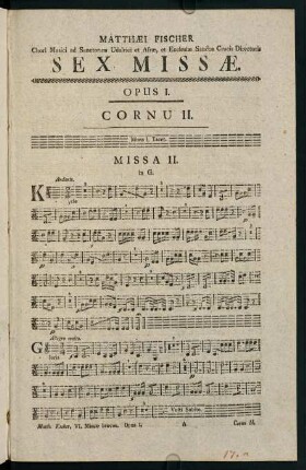 1-8, Sex Missae. Opus I. Cornu II.