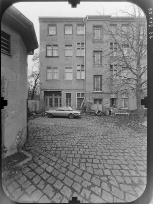 Dresden-Pieschen, Osterbergstraße 26/24. Wohn- und Geschäftshaus (Sparkasse, um 1910). Hoffront