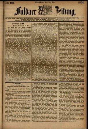 Ausgabe vom Samstag, den 24. Mai 1884.