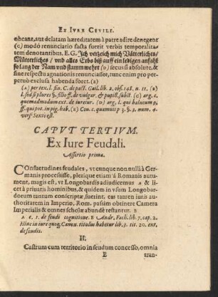 Caput Tertium. Ex Iure Feudali.