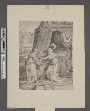 [Judith überreicht ihrer Magd das Haupt des Holofernes]