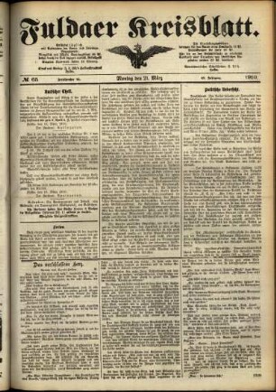Ausgabe vom Montag, den 21. März 1910.