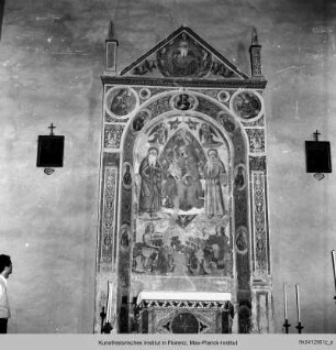 Madonna in der Mandorla umgeben von Heiligen