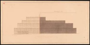 Messehaus, Hamburg Vorschlag A: Bauabschnitt I und II: Aufriss Ostansicht 1:500 (von Inv.Nr. 3276)