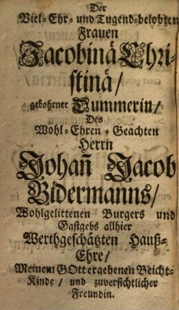 Biblischer Lehr- und Lebens-Schatz : in Alphabetischer Ordnung aus der unschätzbaren Schatz-Kammer des Heiligen Geistes