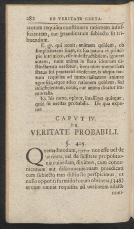 Caput IV. De Veritate Probabili