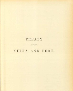 Treaty between China and Peru