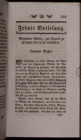 Zehnte Vorlesung. [...] Neunte Regel.