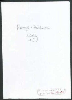 Rumpf-Kuhlmann, Wally, Berlin, an Wichert