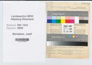 Entnazifizierung Josef Blenskens , geb. 30.08.1895 (Beamter)