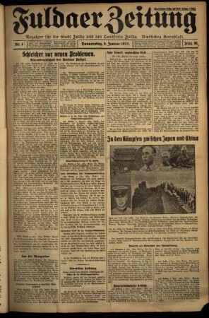 Erste Ausgabe vom Donnerstag, den 05. Januar 1933.