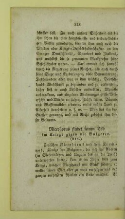 Nicephorus findet seinen Tod im Kriege gegen die Bulgaren