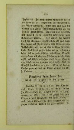 Nicephorus findet seinen Tod im Kriege gegen die Bulgaren