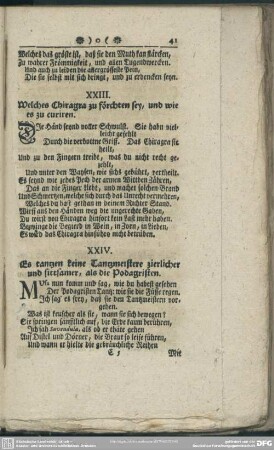 XXIII. Welches Chiragra zu förchten sey, und wie es zu curiren