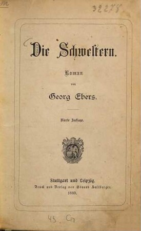 Die Schwestern : Roman von Georg Ebers