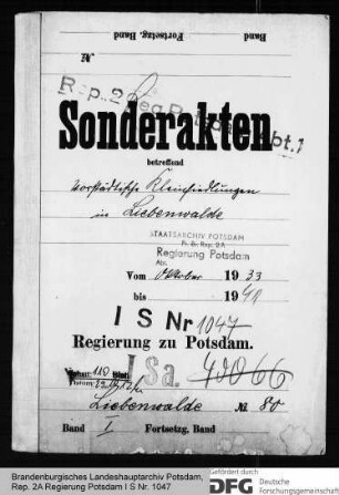 Kleinsiedlungen in Liebenwalde, Kr. Niederbarnim