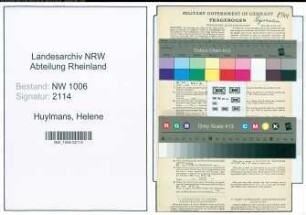 Entnazifizierung Helene Huylmans , geb. 03.10.1913 ()