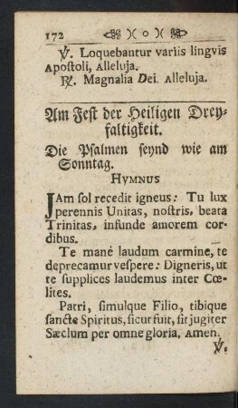Am Fest der Heiligen Dreyfaltigkeit.