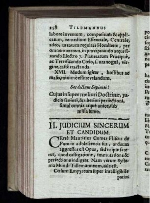 Judicium Sincerum Et Candidum