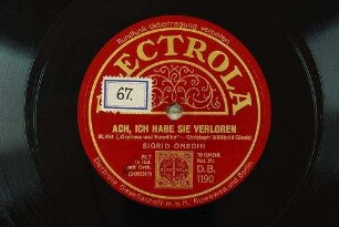 Ach, ich habe sie verloren : III. Akt ("Orpheus und Eurydike) / (Cristoph Willibald Gluck)