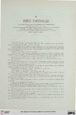 II: Indice particolare