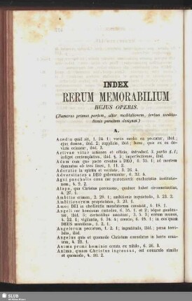 Index Rerum Memorabilium Hujus Operis
