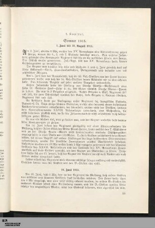 5. Kapitel: Sommer 1915. 1. Juni bis 31. August 1915