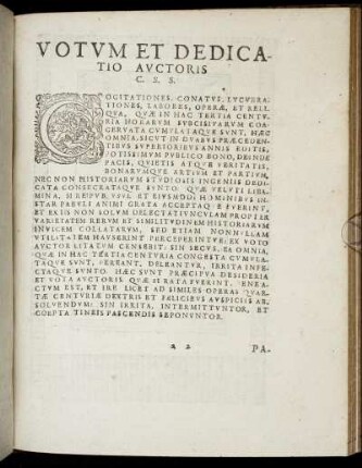Votum Et Dedicatio Auctoris.