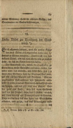 VI. Leichte Mittel zur Vertilgung der Maulwürfe.