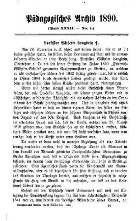 Professor Wilhelm Langbein [gest. 28.11.1889]