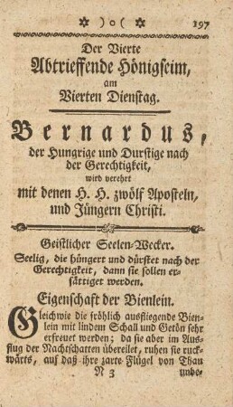 Der Vierte Abtrieffende Hönigseim, am Vierten Dienstag