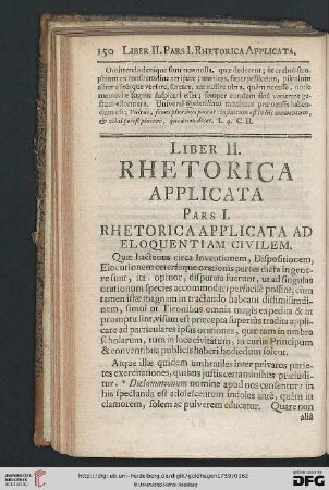 Pars I: Rhetorica applicata ad eloquentiam civilem