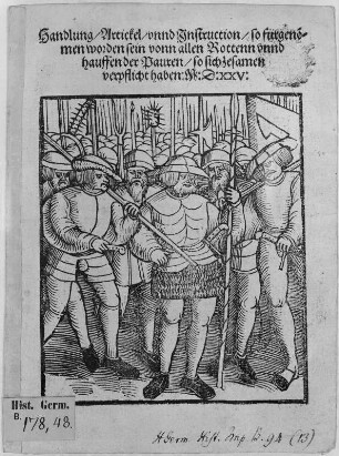 Handlung, Artikel und Instruktion, so vorgenommen worden sein von allen Rotten und Haufen der Bauern