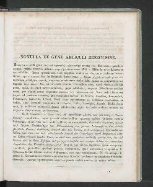 Nonulla De Genu Articuli Resectione.