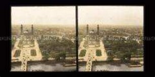 Blick vom Eiffelturm auf den Palais du Trocadéro, Paris
