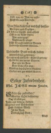 21. Selige Zufriedenheit